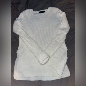 White slit sweater